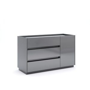 Komoda z drzwiami i szufladami antracyt / grafit mat 120 cm Teo