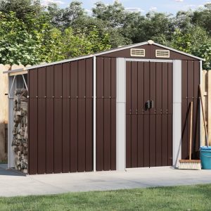 Domek narzędziowy metalowy 191x470 cm 9,0 m² zielony, stal galwanizowana