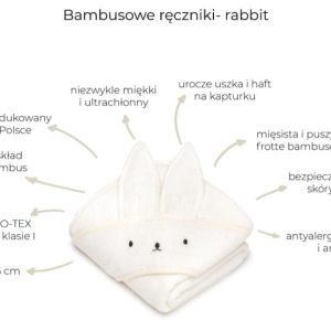 Bambusowy ręcznik cream - rabbit