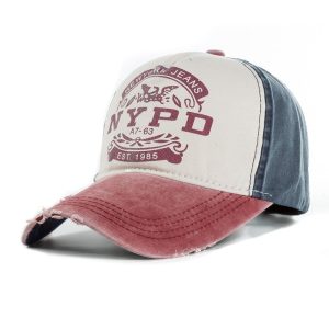 Czapka z Daszkiem bejsbolówka NYPD bordo-granat
