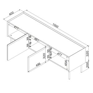 Szafka RTV beżowa / dąb mat 150 cm Olmo