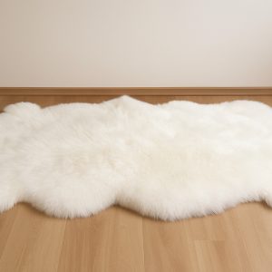 Ręcznie Łączony Dywan z Owczej Skóry (4 sztuki)