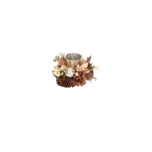 RITUALI DOMESTICI NELBOSCODORATO Zestaw 4 świeczników świątecznych 16 x 10 cm