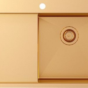 TERRA101N-R-G (nano) Zlewozmywak stalowy , złoty , z powłoką Nano