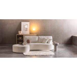 Sofa z funkcją spania i pojemnikiem Zoe biała, boucle