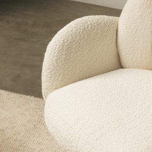 Krzesło obrotowe Casablanca białe, boucle