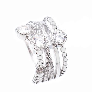 Biżuteria DIAMONFIRE 6117801082170. Pierścionek, Kolor szary. Kobieta.