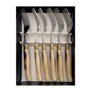 G.David SET 6 PZ TABLE FORK F/HORN HANDLE