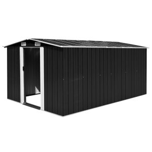 Domek narzędziowy metalowy 257x392 cm 10,1 m² antracytowy