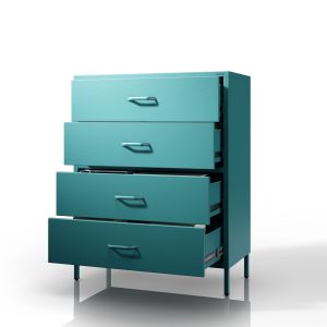 Komoda szafka metalowa morska / turkusowa Modern CARLA, 800 x 1015 x 400 mm