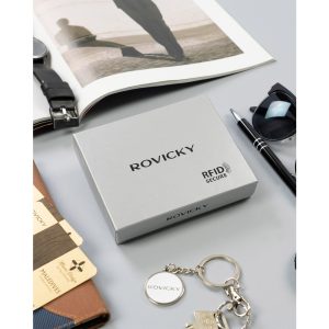 Skórzana banknotówka etui na karty z RFID Rovicky
