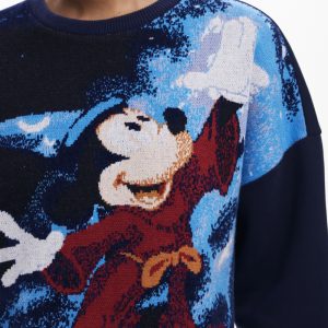 DAMSKA NIEBIESKA BLUZA Z ROZPINANYM NA ZAMEK DESIGUAL