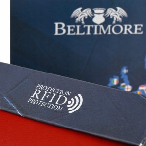 Etui skórzane na dokumenty karty wizytownik RFiD czarne C85