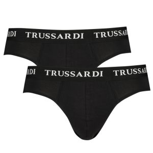 TRUSSARDI MĘSKIE CZARNE SLIPSY