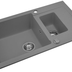 Pyramis Zlew. CODAR (78x48) 1 1/2 B 1D metal aluminium AS