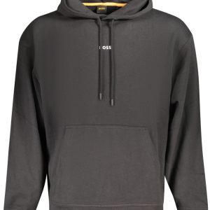 BOSS MĘSKA BLUZA BEZ ZAMKA CZARNA