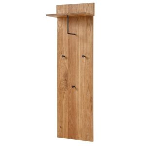Wieszak ścienny z półką dąb / czarny mat 42 cm Huglo