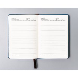 Niebieski notes w formacie A6 zadrukowany w linie - Peterson