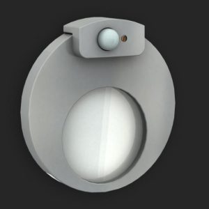 Oświetlenie schodów z czujnikiem ruchu - MUNA - aluminium - podtynkowa