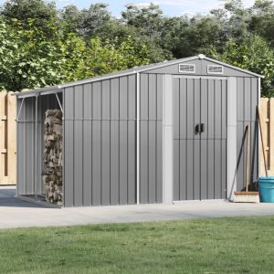 Domek narzędziowy metalowy 277x192,5 cm 5,3 m² szary, stal galwanizowana