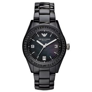 Zegarek ARMANI AR1423. Kwarcowy, Kolor czarny. Kobieta.