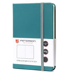 Zielony notes w formacie A6 zadrukowany w kropki - Peterson