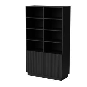 Regał do salonu czarny mat 100 x 40 x 170 cm Ardea