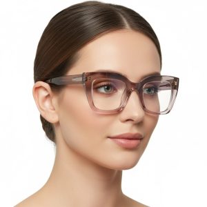 Damskie okulary zerówki z filtrem Blue Light STL286 szary/fiolet