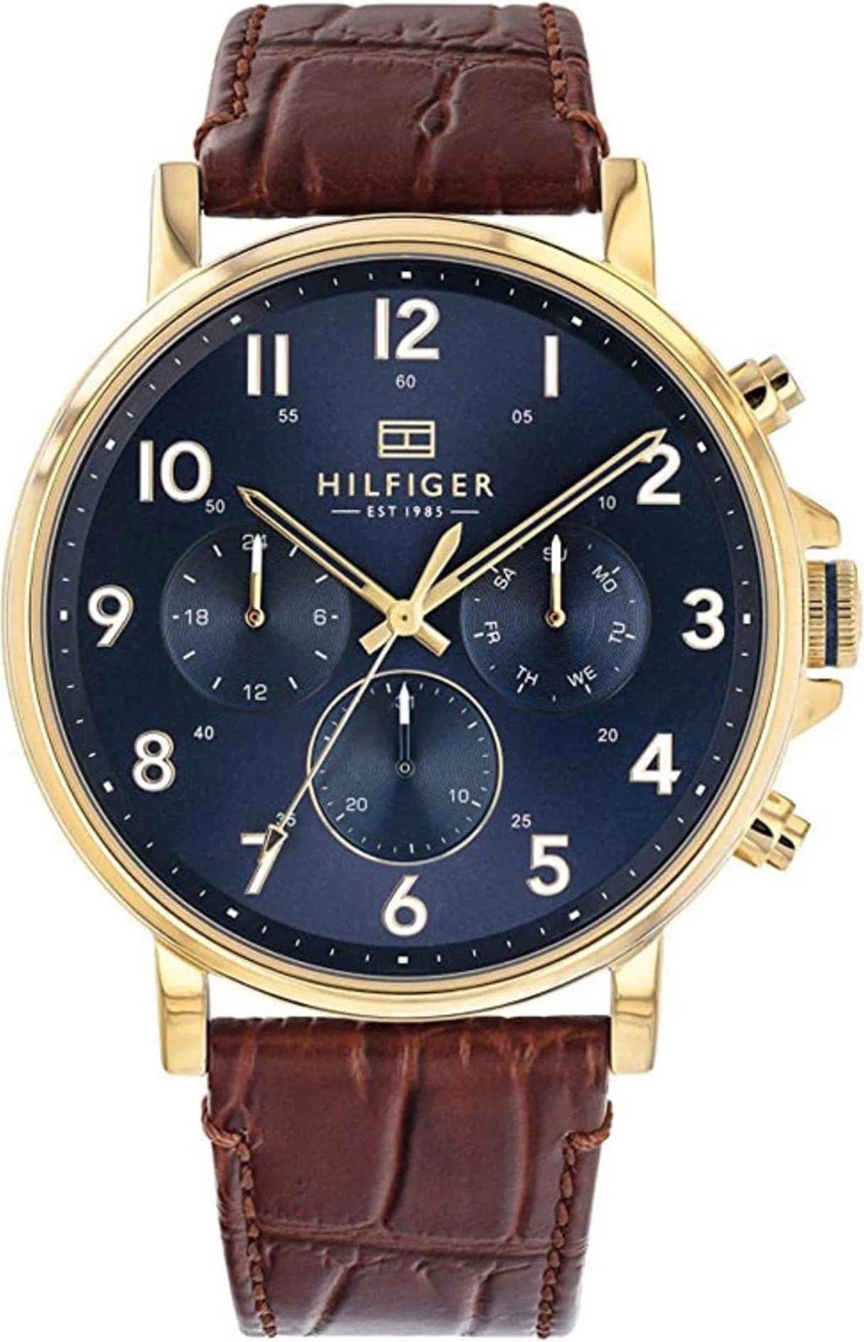 Męski Zegarek Tommy Hilfiger Daniel 1710380 – Złoto, Granat i Brąz Multifunkcyjny