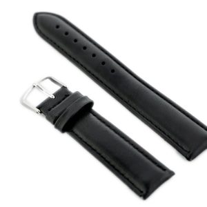 Pasek skórzany do zegarka W83L - czarny - 24mm