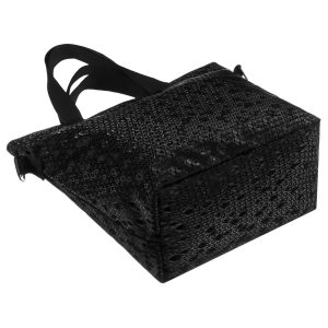Wygodny shopper damski z poliestru w czarnym kolorze - Rovicky