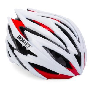 Kask rowerowy ROMET 109 biało czerwony rozm L (58-61) - Oficjalny Sklep Romet