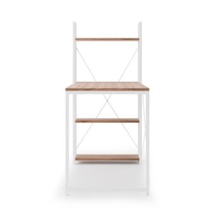 Biurko z regałem dąb sonoma / białe mat 120 cm Narvik