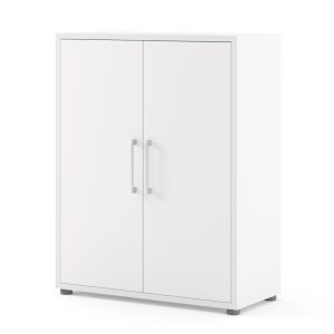 Szafka biurowa dwudrzwiowa biała mat 89 cm Prima
