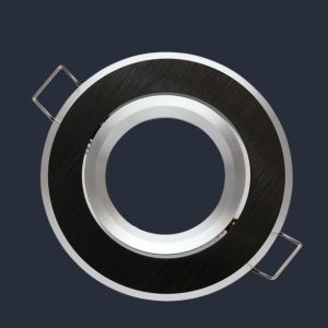 Oprawa halogenowa sufitowa okrągła ruchoma, aluminium - czarna szczotkowana