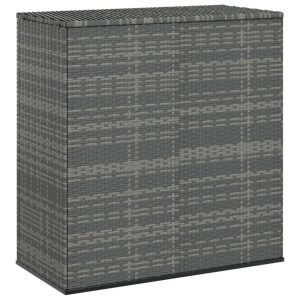 Skrzynia na poduszki ogrodowe 100x49x103,5 cm szara, rattan PE