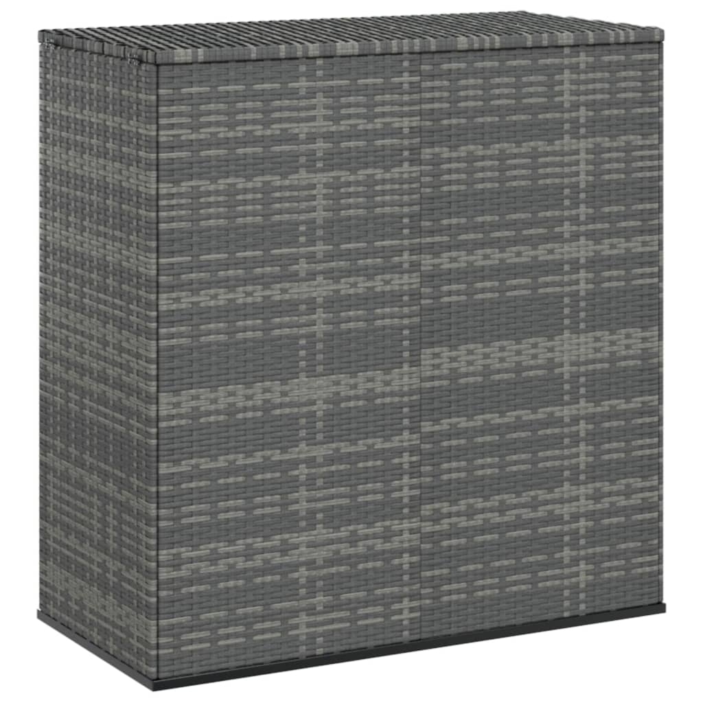Skrzynia na poduszki ogrodowe 100x49x103,5 cm szara, rattan PE