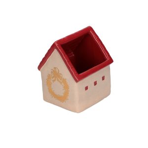 RITUALI DOMESTICI DICASA Zestaw 2 osłonek na doniczkę w kształcie domku 11 x 11 x 14 cm