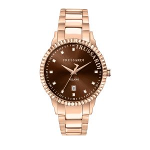 Zegarek TRUSSARDI R2453141008. Kwarcowy, Kolor brązowy. Mężczyzna.