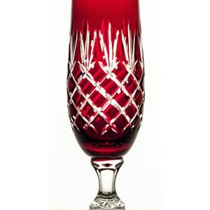 Crystal Julia Kieliszki do szampana prosecco 6 sztuk rubinowe Ananas