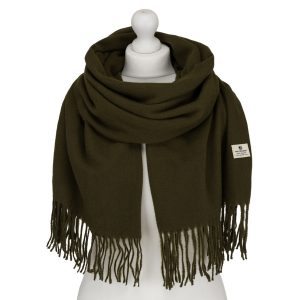 Elegancki szalik damski z poliestru w kolorze khaki - Peterson