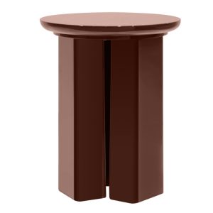 Stolik boczny Brie 40 cm, bordowy/brązowy, glossy