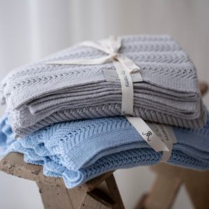 Bambusowy kocyk baby blue 80x100 - feather