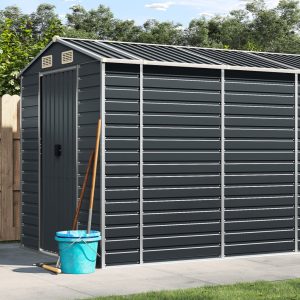 Domek narzędziowy metalowy 191x980 cm 19,0 m² antracytowy, stal galwanizowana