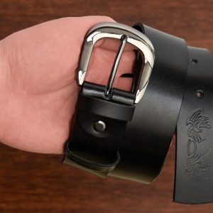 Beltimore skórzany damski pasek do spodni 4 cm czarny A73 : Kolory - czarny, Rozmiar pasków - r.90-105 cm