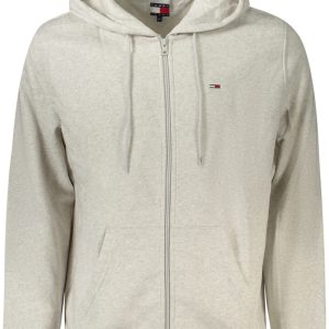 TOMMY HILFIGER MĘSKA BLUZA Z ROZPINANYM NA ZAMEK SZARA