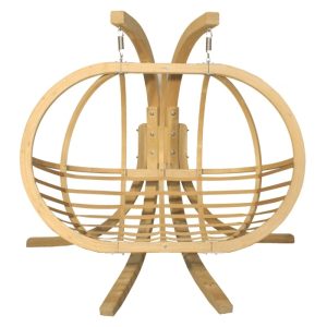 Fotel wiszący ze stojakiem O-Zone Premier Swing Pod, zielony, drewno świerkowe FSC
