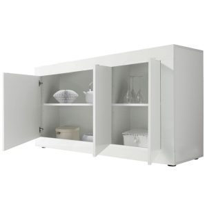 Komoda z drzwiami biała wysoki połysk 160 cm Basic