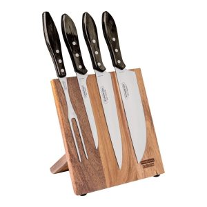 Tramontina POLYWOOD FSC SET UTENSILI BBQ SUPPORTO MAGNETICO 5 PZ 21198/981 Brown