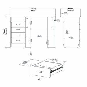 Biurko z szufladami dąb sonoma mat 110 cm Function
